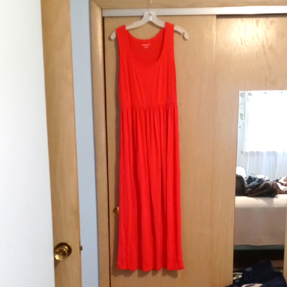 Red Knit Maxi Dress